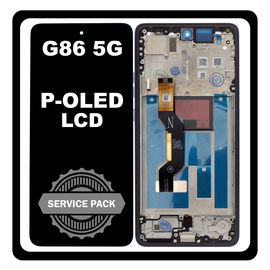 Γνήσια Original Motorola Moto G86 (XT2527-2) P-OLED LCD Display Screen Assembly Οθόνη + Touch Screen Digitizer Μηχανισμός Αφής + Frame Bezel Πλαίσιο Spellbound Μαύρο 5D68C30474 (Service Pack By Motorola)