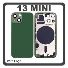 HQ OEM Συμβατό Για Apple iPhone 13 Mini (A2628, A2481) EU Version Rear Back Battery Cover Middle Frame- Housing Πίσω Κάλυμμα Καπάκι Πλάτη Μπαταρίας - Σασί + Side Keys Πλαινά πλήκτρα  + Sim Tray Θήκη Κάρτας Green Πράσινο (Premium A+)