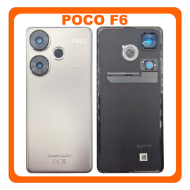 Γνήσια Original Xiaomi Poco F6 (24069PC21G, 24069PC21I) Rear Back Battery Cover Πίσω Κάλυμμα Καπάκι Πλάτη Μπαταρίας + Camera Lens Τζαμάκι Κάμερας Titanium 5600080N16T00 (Service Pack By Xiaomi)