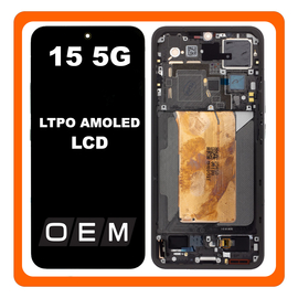 HQ OEM Συμβατό Με Xiaomi 15 5G (24129PN74G, 24129PN74I) LTPO OLED LCD Display Screen Assembly Οθόνη + Touch Screen Digitizer + Μηχανισμός Αφής + Frame Bezel Πλαίσιο Σασί Black Μαύρο (Premium A+)
