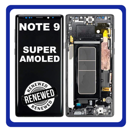 Γνήσια Original Samsung Galaxy Note 9 Note9 (N960F, N960F/DS) Οθόνη Super AMOLED LCD Display Assembly Screen + Touch DIgitizer Μηχανισμός Αφής + Frame Bezel Πλαίσιο Σασί Black Μαύρο GH97-22269A GH97-22270A (Renewed)