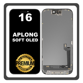 HQ OEM Συμβατό Με iPhone 16 (A3287, A3081) APLONG SOFT OLED LCD Display Screen Assembly Οθόνη + Touch Screen Digitizer Μηχανισμός Αφής Black Μαύρο (Premium A+) (Lifetime Warranty Για Συνεργατες B2B)