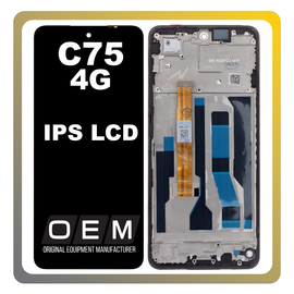 HQ OEM Συμβατό Με Realme C75 4G (RMX3941) IPS LCD Display Screen Assembly Οθόνη + Touch Screen Digitizer Μηχανισμός Αφής + Frame Bezel Πλαίσιο Σασί Black Μαύρο (Premium A+)