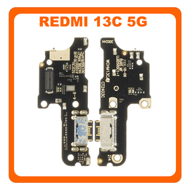 HQ OEM Συμβατό Με Xiaomi Redmi 13C 5G (23124RN87G, 23124RN87I) USB Type-C Charging Dock Connector Flex Sub Board, Καλωδιοταινία Υπό Πλακέτα Φόρτισης + Microphone Μικρόφωνο (Premium A+)