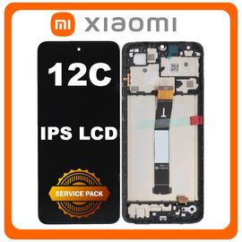 Γνήσια Original Xiaomi Redmi 12C (22120RN86G, 22120RN86I) IPS LCD Display Screen Assembly Οθόνη + Touch Screen Digitizer Μηχανισμός Αφής + Frame Bezel Πλαίσιο Σασί Graphite Gray Μαύρο 5600010C3T00 Grade B (Service Pack By Xiaomi)