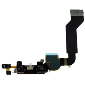 Original Iphone 4s Dock Charge Connector flex and Headphone Jack Black Καλωδιοταινία φόρτισης