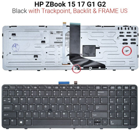 Πληκτρολόγιο hp Zbook 15 17 g1 g2 With Backlight
