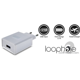 Loophole Premium Travel Adapter 2.1a White