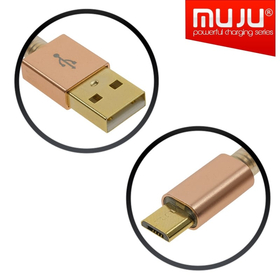 Muju Καλώδιο Φόρτισης - Δεδομένων Micro usb 1m Rose Gold