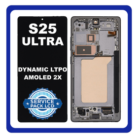 Γνήσια Original Samsung Galaxy S25 Ultra (SM-S938B, SM-S938B/DS) Dynamic LTPO AMOLED 2X LCD Display Screen Assembly Οθόνη + Touch Screen Digitizer Μηχανισμός Αφής + Frame Μεσαίο Πλαίσιο Black Jet Μαύρο GH82-36387D (Service Pack By Samsung)