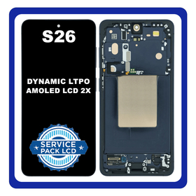 Γνήσια Original Samsung Galaxy S26 (SM-S942B, SM-S942B/DS) Dynamic LTPO AMOLED 2X LCD Display Screen Assembly Οθόνη + Touch Screen Digitizer Μηχανισμός Αφής + Frame Μεσαίο Πλαίσιο Black Μαύρο GH82-39192A (Service Pack) (Asmbld)