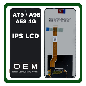 HQ OEM Συμβατή Με Oppo A79 (CPH2553, CPH2557) / Oppo A98 (CPH2529) / Oppo A58 4G (CPH2577) IPS LCD Display Assembly Screen Οθόνη + Touch Screen Digitizer Μηχανισμός Αφής Black Μαύρο (Premium A+)