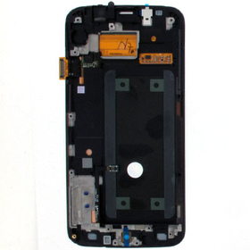 Γνήσια Original Samsung Galaxy S6 edge G925F G925 Οθόνη LCD Display Screen + Touch Screen DIgitizer Μηχανισμός Αφής + Πλαίσιο Frame Black GH97-17162A
