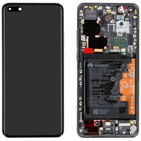 Γνήσιο Original Huawei P40 Pro (ELS-AN00, ELS-TN00 ELS-NX9, ELS-N04) Lcd Screen Display Οθόνη + Touch Screen Digitizer Μηχανισμός Αφής + Πλαίσιο Frame Bezel Μαύρο Black 02353PJG