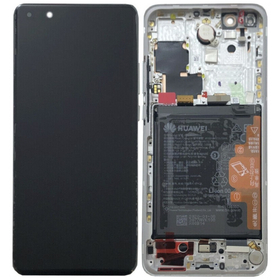 Γνήσιο Original Huawei P40 Pro (ELS-AN00, ELS-TN00 ELS-NX9, ELS-N04) Lcd Screen Display Οθόνη + Touch Screen Digitizer Μηχανισμός Αφής + Πλαίσιο Frame Bezel White 02353PJK
