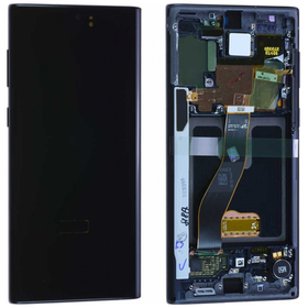 Γνήσια Original Samsung Galaxy Note 10 SM-N970F N970 Οθόνη LCD Display Screen + Touch Screen DIgitizer Μηχανισμός Αφής + Frame Πλαίσιο Black GH82-20818A GH82-20817A  Service Pack