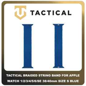 Original Γνήσιο Tactical 760 Braided String Band 38mm / 40mm Replacement For Apple Watch 1 , 2 , 3 , 4 , 5 , 6 , SE Smartwatch Bracelet Strap Size S Μέγεθος Small Λουράκι Ζώνη Πλεκτό Υφασμάτινο Νάιλον Για Ρολόι Blue Μπλε