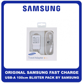 Γνήσια Original Samsung Fast Charge 5V 2A USB-A To Micro USB 15W Cable Καλώδιο 100cm  White Άσπρο Blister EP-TA20EWE & ECB-DU4AWE (Blister Pack by Samsung)