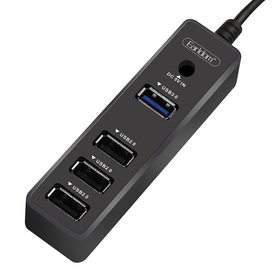 Usb hub Earldom Hub07, usb 3.0, 4 Θύρες, Μαυρο - 40172