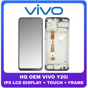 HQ OEM Συμβατό Για Vivo Y20i (V2027, V2032) IPS LCD Display Screen Assembly Οθόνη + Touch Screen Digitizer Μηχανισμός Αφής + Frame Bezel Πλαίσιο Σασί Black Μαύρο (Grade AAA+++)
