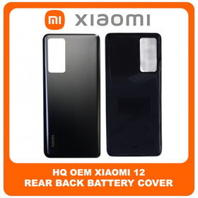HQ OEM Συμβατό Για Xiaomi 12 (2201123G, 2201123C) Rear Back Battery Cover Πίσω Κάλυμμα Καπάκι Πλάτη Μπαταρίας Black Μαύρο (Premium A+)