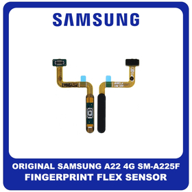 Γνήσια Original Samsung Galaxy A22 4G, A 22 4G (SM-A225F, SM-A225F/DS) Fingerprint Flex Sensor Αισθητήρας Δακτυλικού Αποτυπώματος Black Μαύρο GH96-14401A (Service Pack By Samsung)