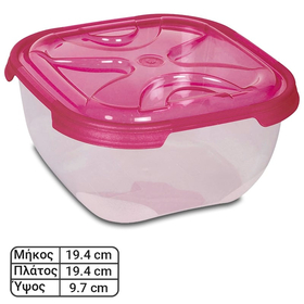Δοχείο Τετράγωνο ροζ 2.1l