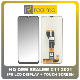 HQ OEM Συμβατό Για Realme C11 2021, RealmeC11 2021 (RMX3231) IPS LCD Display Screen Assembly Οθόνη + Touch Screen Digitizer Μηχανισμός Αφής Cool Grey Μαύρο (Grade AAA+++)
