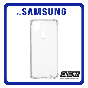 Θήκη Πλάτης - Back Cover, Silicone Σιλικόνη Anti Shock 1,5mm Transparent Διάφανο For Samsung A21S