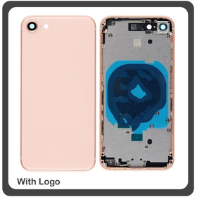 OEM HQ Apple Iphone 8, 8g Back Battery Cover Middle Frame- Housing Καπάκι Μπαταρίας- Σασί + Πλαινά πλήκτρα Side Keys + Θήκη Κάρτας Sim Holder Gold