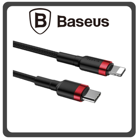Baseus Cafule Lightning Braided USB-C to Lightning Cable 18W Red Black Μαύρο 1m (CATLKLF-91)