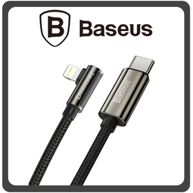 Baseus Legend Braided / Angle (90°) USB-C to Lightning Cable 20W Black Μαύρο 100cm (CATLCS-01)