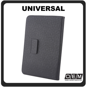 Θήκη Book Universal, Leather Δερματίνη For Tablets 7-8" Flip Cover Black-Red