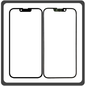 HQ OEM Συμβατό Με Apple iPhone 14 Plus (A2886, A2632, A2885) Premium Aftermarket Front Glass For Refurbished Μπροστινό Τζαμάκι Για Ανακατασκευή Black Μαύρο (Premium A+​)