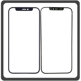 HQ OEM Συμβατό Με Apple iPhone 12 Pro Max, iPhone 12 ProMax (A2411, A2342) Aftermarket Front Glass For Refurbished Μπροστινό Τζαμάκι Για Ανακατασκευή + Frame Πλαίσιο Black Μαύρο (Premium A+​)
