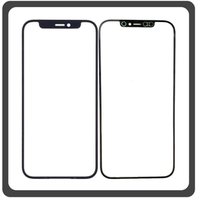 HQ OEM Συμβατό Με Apple iPhone 12 Pro Max, iPhone 12 ProMax (A2411, A2342) Premium Aftermarket Front Glass For Refurbished Μπροστινό Τζαμάκι Για Ανακατασκευή + Frame Πλαίσιο Black Μαύρο (Premium A+​)