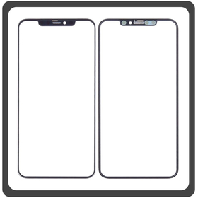 HQ OEM Συμβατό Με Apple iPhone 11 Pro Max, iPhone 11 ProMax (A2218, A2161, A2220, iPhone12.5) Premium Aftermarket Front Glass For Refurbished Μπροστινό Τζαμάκι Για Ανακατασκευή + Frame Πλαίσιο Black Μαύρο (Premium A+​)