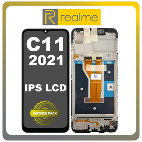 Γνήσια Original Realme C11 2021, Realme C 11 2021 (RMX3231) IPS LCD Display Screen Assembly Οθόνη + Touch Screen Digitizer Μηχανισμός Αφής + Frame Bezel Πλαίσιο Σασί Black Μαύρο 4907881​ (Service Pack By Realme)