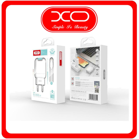 XO Φορτιστής με 2 Θύρες USB-A και Καλώδιο Lightning 2.4A White Λευκός (L78)