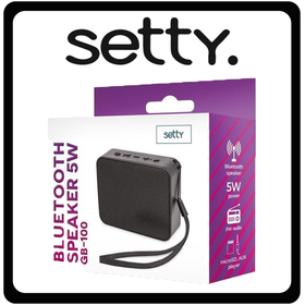 Setty GB-100 Ηχείο Bluetooth 5W Με Ραδιόφωνο και Διάρκεια Μπαταρίας έως 3 ώρες Black Μαύρο