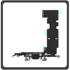 Γνήσια Original Apple iPhone 8 (A1863, A1905), Swap Charging Dock Connector Lightning Flex Καλωδιοταινία Κονέκτορας Φόρτισης + Microphone Μικρόφωνο Space Gray Μαύρο