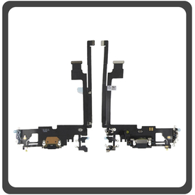 Γνήσια Original Apple iPhone 12 Pro Max (A2411, A2342, A2410) Charging Dock Connector Lightning Flex Καλωδιοταινία Κονέκτορας Φόρτισης + Microphone Μικρόφωνο Graphite Μαύρο