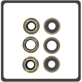 HQ OEM Συμβατό Για Apple iPhone 11 Pro Max (A2218, A2161, A2220, iPhone12.5) Back Camera Lens Τζαμάκι Κάμερας + Bracket Gold Χρυσό (Grade AAA+++)