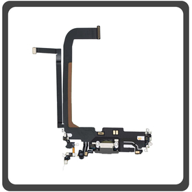 Γνήσια Original Apple iPhone 13 Pro Max (A2643, A2484, A2641) Swap Charging Dock Connector Lightning Flex Καλωδιοταινία Κονέκτορας Φόρτισης + Microphone Μικρόφωνο Graphite Μαύρο