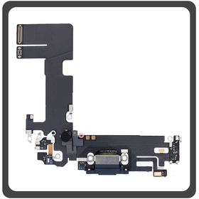 iPhone 13 (A2633, A2482) Lightning USB Charging Dock Connector Lightning Flex Καλωδιοταινία Κονέκτορας Φόρτισης + Microphone Μικρόφωνο Midnight Μαύρο (Pulled)