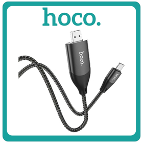 Hoco UA16 Cable HDMI male - USB-C male 2m Black Μαύρο