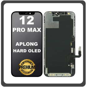 HQ OEM Συμβατό Με Apple iPhone 12 Pro Max, iPhone 12 ProMax (A2411, A2342) APLONG HARD OLED LCD Display Screen Assembly Οθόνη + Touch Screen Digitizer Μηχανισμός Αφής Black Μαύρο (Premium A+) (Lifetime Warranty Για Συνεργατες B2B​)