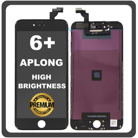 HQ OEM Συμβατό Με Apple iPhone 6+, iPhone 6 Plus (A1522, A1524) APLONG High Brightness LCD Display Screen Assembly Οθόνη + Touch Screen Digitizer Μηχανισμός Αφής Black Μαύρο (Premium A+) (Lifetime Warranty Για Συνεργατες B2B​)