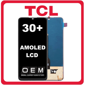 HQ OEM Συμβατό Για TCL 30+ (T676K, T676J) AMOLED LCD Display Screen Assembly Οθόνη + Touch Screen Digitizer Μηχανισμός Αφής Tech Black Μαύρο (Grade AAA+++)