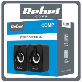 Rebel Comp CS-15 Ηχεία Υπολογιστή 2.0 με Ισχύ 3W Black Μαύρο